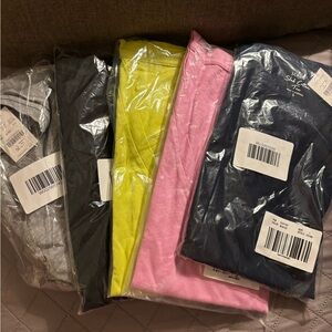 J Crew Slub Cotton V Neck t shirts set of 5